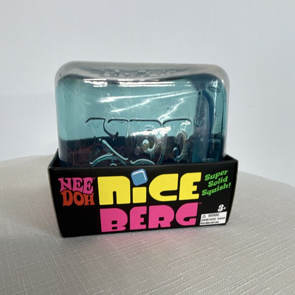 Authentic Schylling NeeDoh Nice Berg – Translucent Blue Sensory Fidget Toy (NIB)